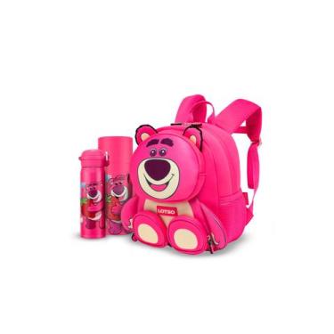 Imagem de Kit Mochila Infantil Garrafa Urso Lotso Toy Story Escolar Passeio Disn