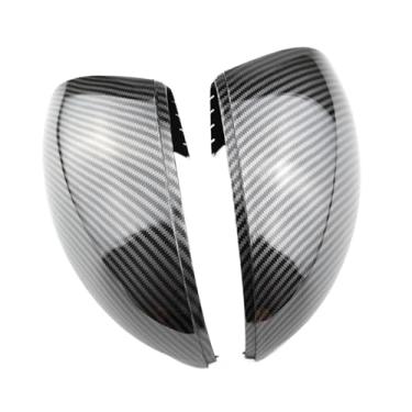 Imagem de 2 peças de fibra de carbono brilhante preta tampa do espelho retrovisor lateral do carro compatível com Vw Tiguan 2008-2016 / para Sharan 2012-2018 / para Skoda Yeti 2008-2019(Carbon fiber)