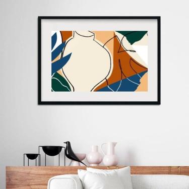 Imagem de Quadro Para Copa Abstrato Vaso Bege - 60X48Cm