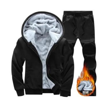 Imagem de Conjunto De Esportes De Inverno Masculino, Moletom Casual Com Capuz E 