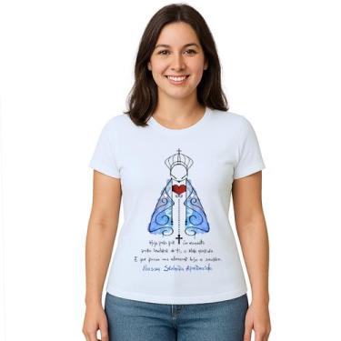 Imagem de Camiseta Nossa Senhora De Aparecida Mãe Personalizada - Use P4, Branco
