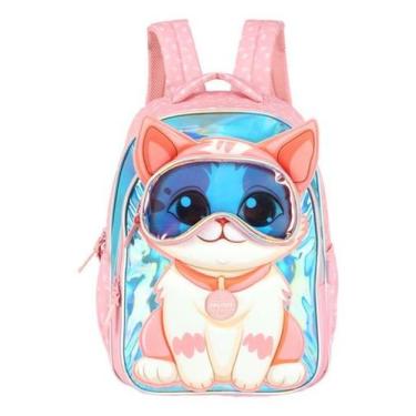 Imagem de Mochila De Costas Infantil Up4You Panda E Gato Fofo - Luxcel