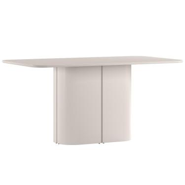 Imagem de Mesa De Jantar 6 Lugares Retangular Tampo Vidro Verbena N01 Off White - Lyam Decor