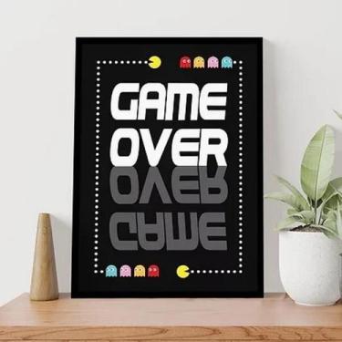 Imagem de Quadro Gamer Game Over 24X18Cm - Com Vidro - Quadros On-Line