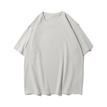 Imagem de Camiseta Masculina Oversized De Algodão 9.9oz, Alta Qualidade, Manga C