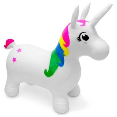 Imagem de Cavalinho Unicórnio Upa Upa Inflável com Som Educativo para Crianças -