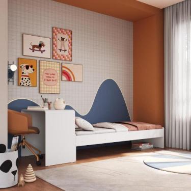 Imagem de Cama Infantil Solteiro com Mesa de Estudo Integrada Multifuncional par