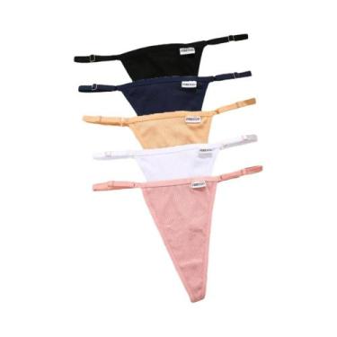 Imagem de Tangas De Algodão Ajustáveis Para Mulheres, G-String Sem Costura, Tama