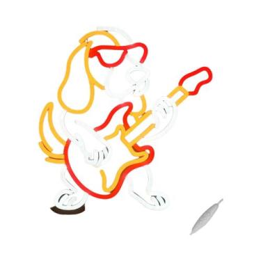 Imagem de Letreiro Neon De Dachshund Com Guitarra, Luz LED Regulável Para Decora