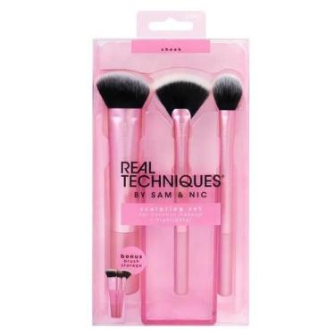 Imagem de Kit Real Techniques Sculpting Set 3 Pincéis Suporte - Real T.
