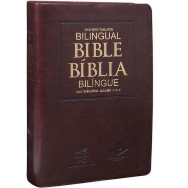 Imagem de Bíblia Bilíngue NTLH Português e Inglês - SBB, Marrom