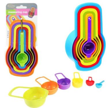 Imagem de Conjunto de colher medidora de plastico com 6 pecas 7,5/15/60/85/125/2