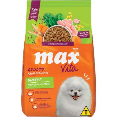 Imagem de Ração Seca Total Max Dog Vita Buffet Frango & Vegetais para Cães Adultos Raças Pequenas - 10,1 Kg