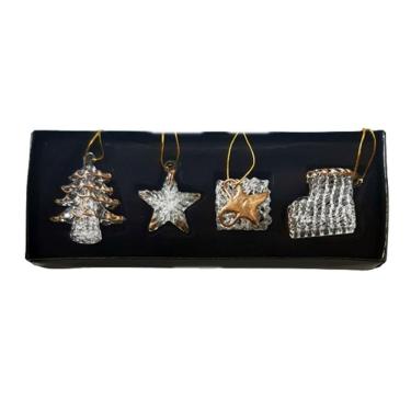 Imagem de Pendente de Natal de Cristal Figuras Natalinas Kit com 4 Pçs