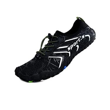 Imagem de Bestgift Sapatos respiráveis de tamanho grande, sapatos de cinco dedos, sapatos de praia de verão para homens e mulheres, secagem rápida Preto 1 33.5