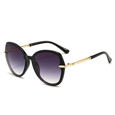 Imagem de Óculos de sol femininos fashion metal all-match óculos de sol de armação grande óculos de sol femininos, 5, tamanho único