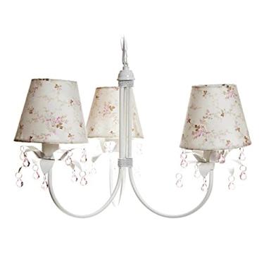 Imagem de Potinho de Mel Lustre Com 3 Lâmpadas Primavera Quarto Bebê Infantil Menina Rosa