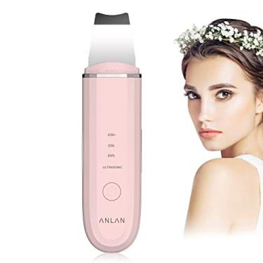 Imagem de Peeling Instrumento Anlan Ultrasônico Elétrico, EMS Removedor de Cravos, Purificador Facial de Limpeza de Pele Profunda, Recarregável (Rosa)