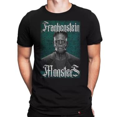 Imagem de Camiseta Frankenstein Filme Terror Série Tamanho:M;Cor:Preto