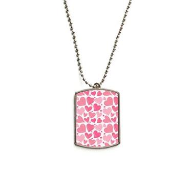 Imagem de Colar de aço inoxidável com pingente de placa de identificação para cães e dia dos namorados rosa fofo