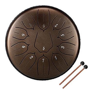 Imagem de Chusui Tambor de língua de aço de 11 tons de 6 polegadas D-Key Hand Pan Drums com baquetas instrumentos musicais de percussão