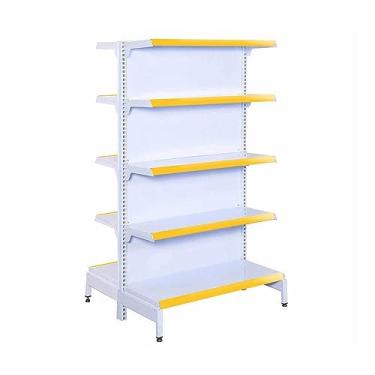 Imagem de Gôndola Prateleira Supermercado 5 Níveis 40x30 New Plus 1,70m Central Inicial Amarelo Sa Gôndolas