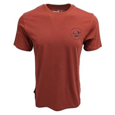 Imagem de Timberland Camiseta de manga curta, Vermelho framboesa (logotipo da montanha), P