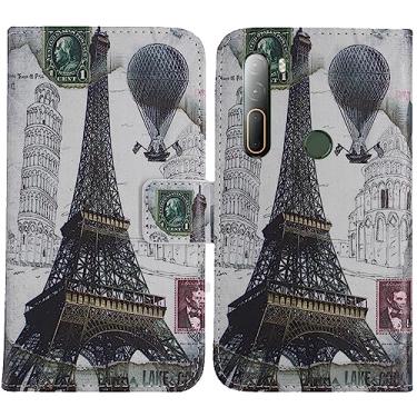Imagem de TienJueShi Torre Eiffel Fashion Stand TPU Silicone Book Stand Flip PU Protetor de Couro Capa de Telefone para HTC U23 Pro 6,8" Capa Etui Wallet