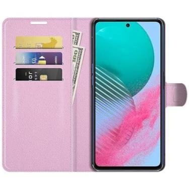 Imagem de Capa Capinha Carteira Para Samsung Galaxy M54 Tela De 6.7 Case Flip Couro (Rosa)