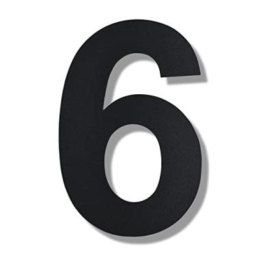 Imagem de BetLight Número de endereço residencial flutuante de aço inoxidável de 25 cm de altura para uso externo/preto/número 6