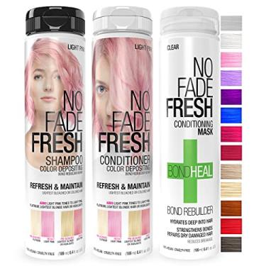 Imagem de No Fade Fresh Shampoo, condicionador e reconstrutor BondHeal Bond Rebuilder, vegano, sem crueldade (pacote, rosa claro)