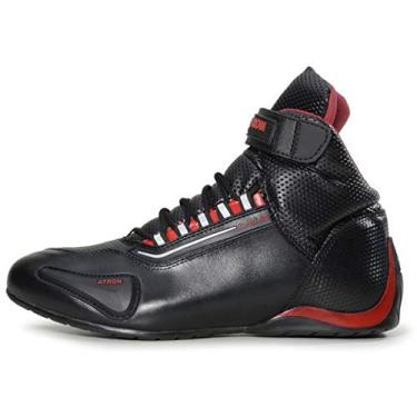 Imagem de Tenis Motociclista Cano alto Couro forro tex espumado 311AATR (Preto-Vermelho, BR, Adulto, Numérico, 42)