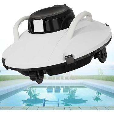 Imagem de Aspirador de piscina sem fio, motor duplo robótico de sucção forte, robô limpador de piscina portátil para piscinas planas acima/no solo