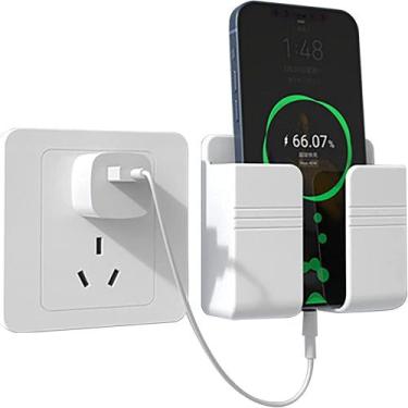 Imagem de Suporte de Telefone Para Parede Com Adesivo, Carregamento e RV (Branco