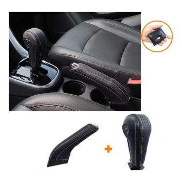 Imagem de Capa couro Manopla câmbio Automático e freio de mão Chevrolet Onix Joy