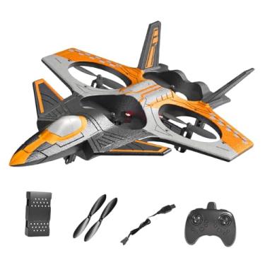 Imagem de YIJU Avião de controle remoto de brinquedo, avião de controle remoto RC avião auto pairando para crianças e adultos, avião RC modelo de brinquedo de, Laranja
