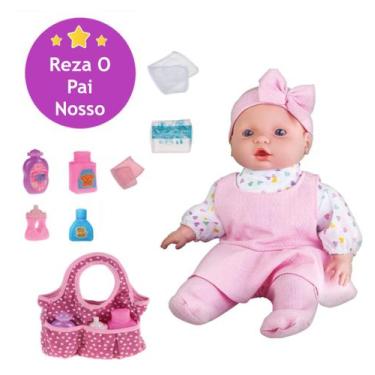 Imagem de Kit Boneca Judy que Ora o Pai Nosso + Bolsa de Acessórios - Milk Brinq