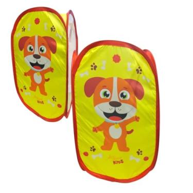 Imagem de Cesto Organizador Bebe Infantil Dobrável Roupas Brinquedos melhores amigos coloridos bichinhos (CACHORRINHO)