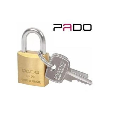 Imagem de Cadeado Pado 20mm Latão Armário Bicicleta Malas - 2 Chaves