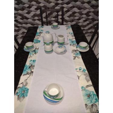 Imagem de 2 Trilho De Mesa 1,50x0,46 Estampado Turqueza Decoração Mesa - THAIS E