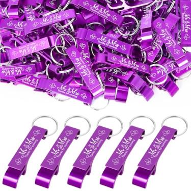 Imagem de Chaveiro abridor de garrafas de alumínio 100 peças a granel agradecimento lembranças de casamento para convidados abridor de cerveja gravado presentes de convidados de casamento bar de aniversário