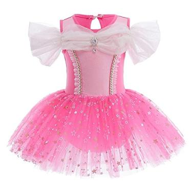 Imagem de CinheyU Fantasias de Halloween, vestido tutu de princesa bailarina para meninas, aniversário, Natal, festas chiques, cosplay, roupas, Aurora 002, 18-24 Meses