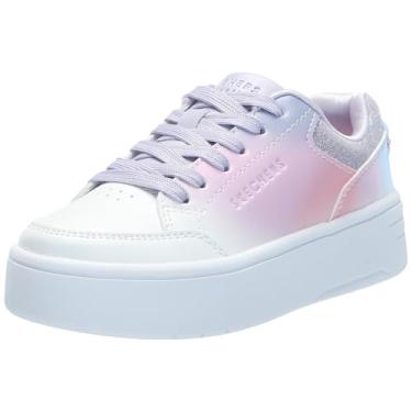 Imagem de Skechers Tênis feminino Court High-Ombre Oasis, Branco/Multi, 6 Big Kid