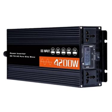 Imagem de Conversor de onda senoidal pura para carro de 2100 W, pico de 4200 W, DC12 V/24 V para conversor de CA 110 V/220 V, inversor de energia, com 2 soquetes CA para casa, RV, carro,48V to 110V