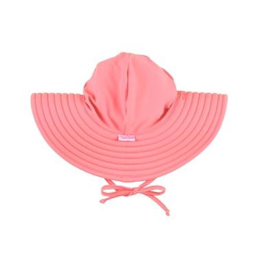 Imagem de RuffleButts Chapéu de sol para bebês/meninas com proteção solar FPS 50+ aba larga, Rosa, chiclete, 6-10 Years