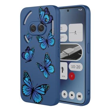 Imagem de HTXWXJC Capa para celular Nothing Phone 2a Case, Nothing Phone 2a Plus, capa A142 à prova de choque flexível bumper TPU capa macia padrão borboleta capa de telefone para telefone Nothing (2a)