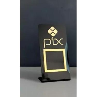 Imagem de Placa Pix Pagamento QrCode de Mesa Balcão c/ base - Acrílico Cores - t