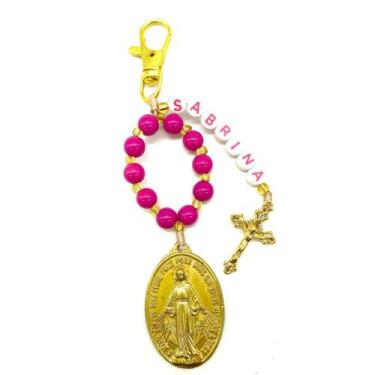 Imagem de Chaveiro Personalizado Com 1 Nome - Rosa- N Sra das Graças - Ateliê Ca