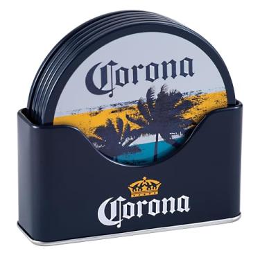 Imagem de Tin Box Company, Conjunto de porta-copos Corona 6 peças com suporte de metal em pé, design 2025