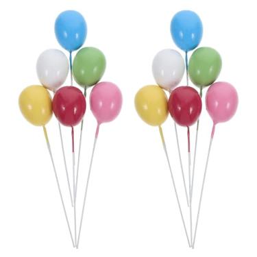 Imagem de FAVOMOTO 12 Pcs Balloon Cake Insert Balloon Toppers for Cakes Cupcake Toppers Ice Cream Balloons Cake Dessert Topper Birthday Cupcake Picks Mini Wedding Donut Foam Colorful Appetizer
